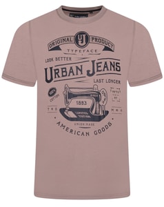 KAM Urban Jeans Print T-Shirt Mauve